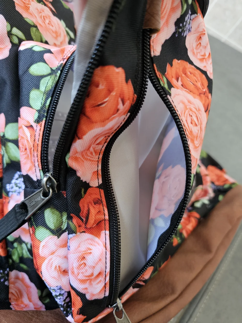 JANSPORT Floral Black & Pink Rose Backpack